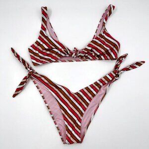 NWOT Victoria's Secret Striped Bikini Set, Size Medium